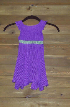 Handknit purple toddler's dress